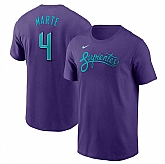 Men's Arizona Diamondbacks #4 Ketel Marte Purple 2025 City Connect Name & Number T-Shirt,baseball caps,new era cap wholesale,wholesale hats